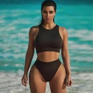 Skims recycled high waist swim bottoms (violet)